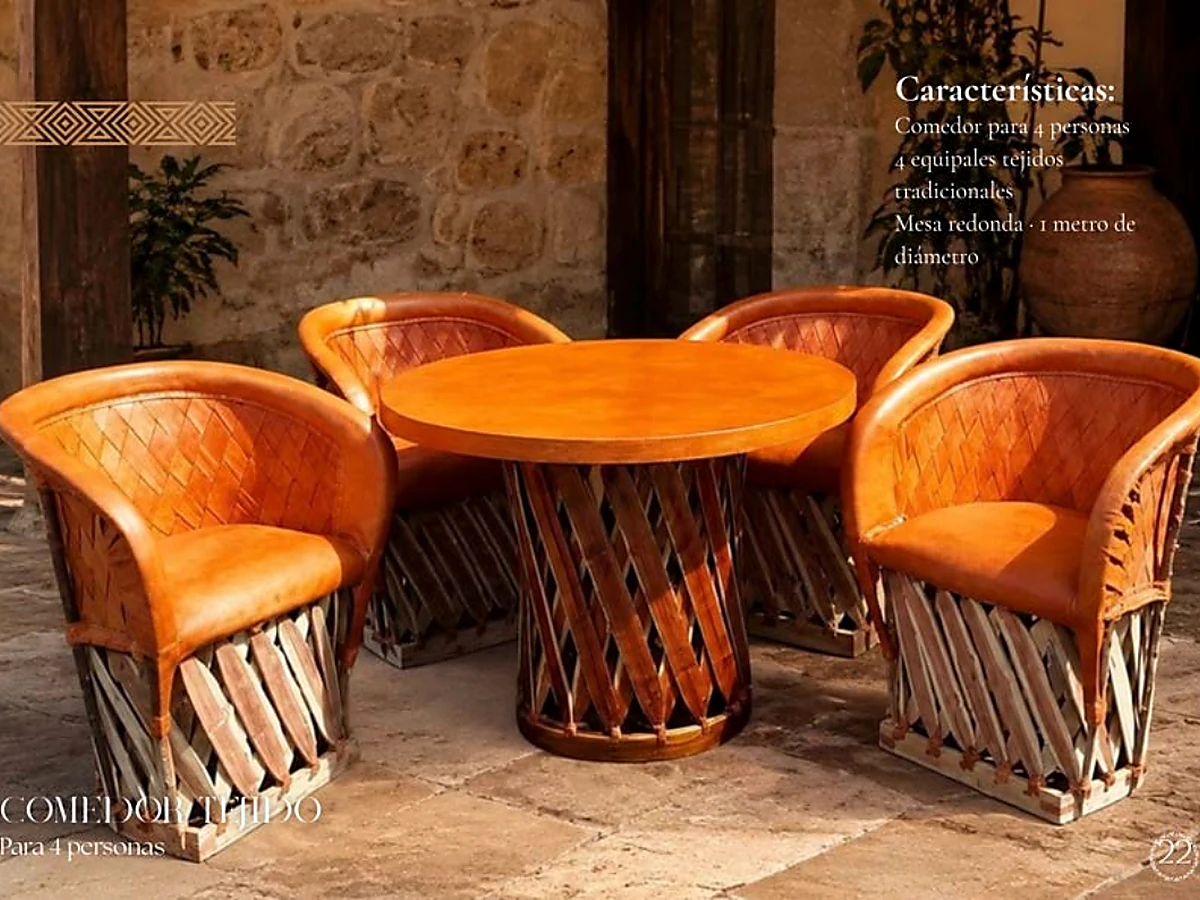 Comedor artesanal con equipales
